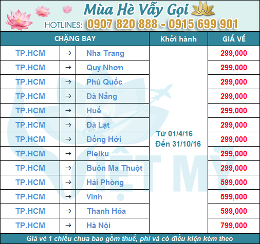 khuyen mai vietnam airline cho hanh trinh bay tu tphcm