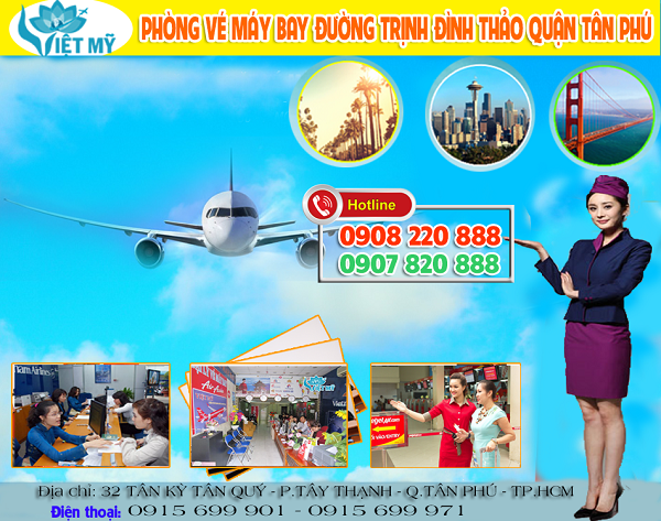 Phòng vé máy bay đường Trịnh Đình Thảo quận Tân Phú