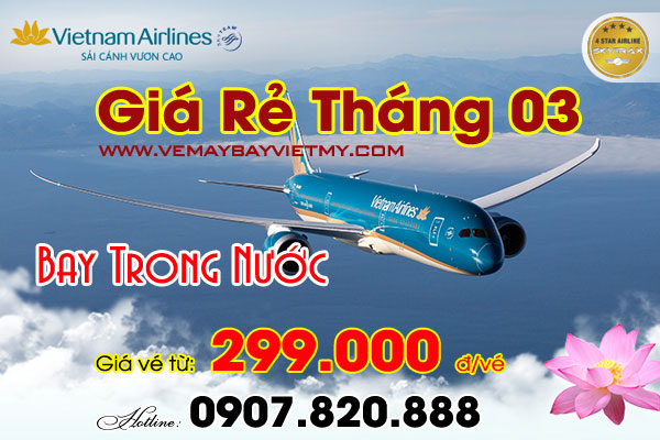 vé giá rẻ Vietnam Airlines tháng 3