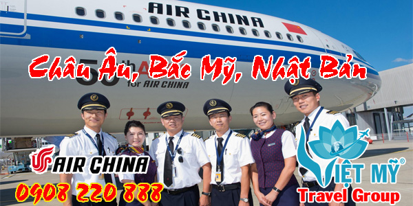 Air China Khuyến mãi vé đi Châu Âu Bắc Mỹ Nhật Bản