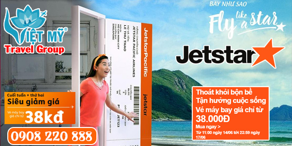 Jetstar Siêu giảm giá cuối tuần giá vé chỉ từ 38K