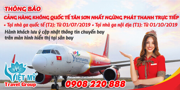 Thông báo ngừng phát thanh trực tiếp tại Sân bay Tân Sơn Nhất
