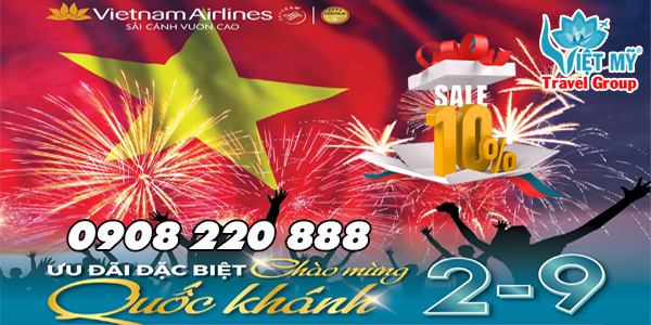 Vietnam Airlines giảm 10% giá vé Mừng Quốc khánh 2/9