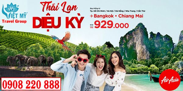 Air Asia khuyến mãi vé đi Thái Lan chỉ từ 929K
