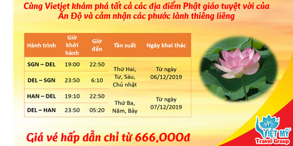 Hành trình chi tiết từ Hà Nội/TPHCM - NewDelhi