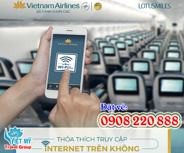 Dịch vụ WiFi trên một số chuyến bay Vietnam Airline