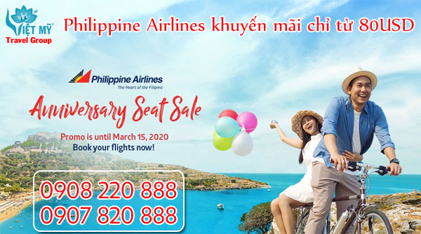 Philippine Airlines khuyến mãi vé khứ hồi chỉ từ 80USD