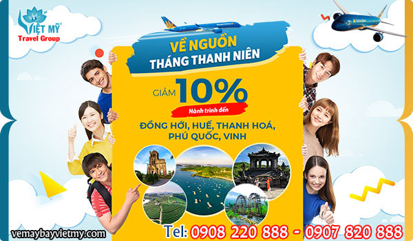 Vietnam Airlines giảm 10% giá vé Tháng Thanh niên