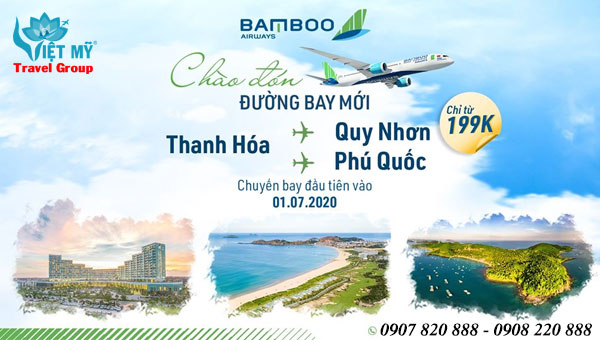 Bamboo Airways khai trương 3 đường bay mới kết nối Thanh Hóa – Quy Nhơn/Phú Quốc, Vinh – Quy Nhơn