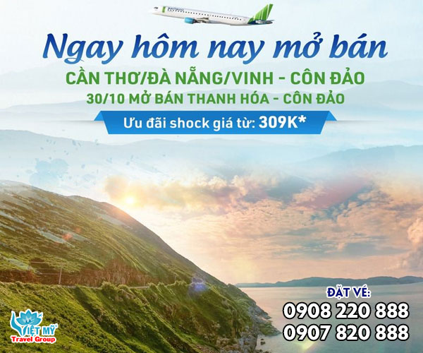 Bamboo mở bán vé các đường bay mới tới Côn Đảo