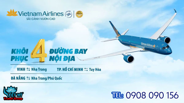 Vietnam Airlines khôi phục lại 4 đường bay nội địa