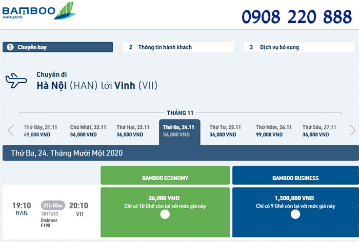 Bamboo Airways khuyến mãi Hà Nội   Vinh chỉ từ 36K