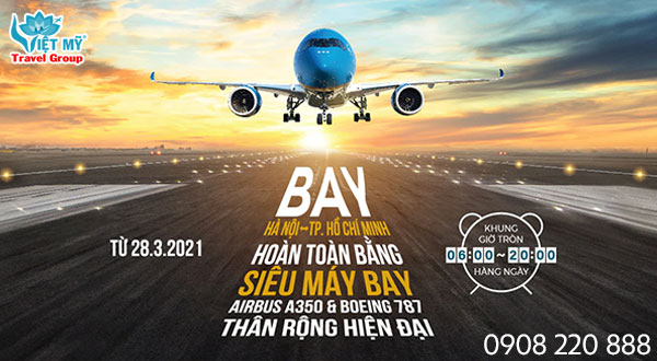 VNA bay Hà Nội - TPHCM bằng siêu máy bay thân rộng