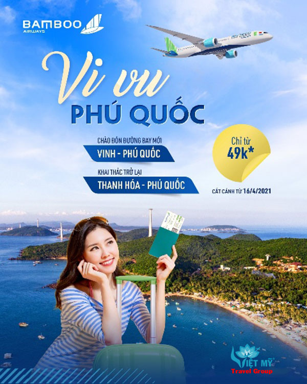 Săn vé đi Phú Quốc của Bamboo Airways chỉ từ 49k