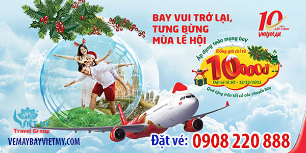 Vietjet Air khuyến mãi vé máy bay Đồng giá 10K