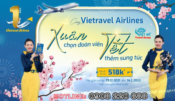 Vietravel Airlines mở bán vé máy bay Tết 2022