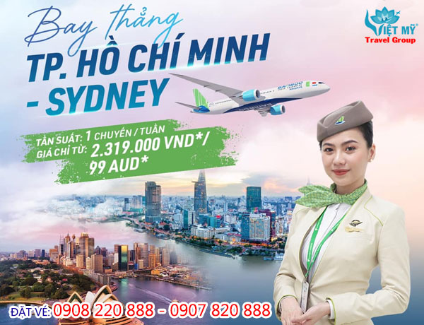 Bamboo chính thức mở bán vé bay thẳng TPHCM - Sydney