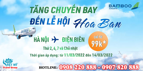 Bamboo ưu đãi vé bay Hà Nội - Điện Biên chỉ từ 99K