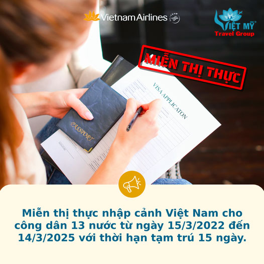 Miễn thị thực đối với công dân 13 nước nhập cảnh vào Việt Nam