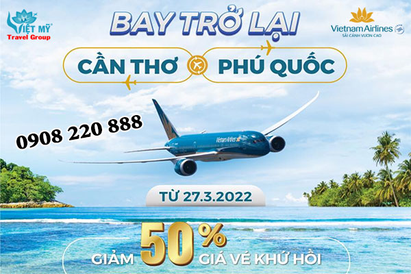 VNA giảm 50% đường bay giữa Cần Thơ – Phú Quốc