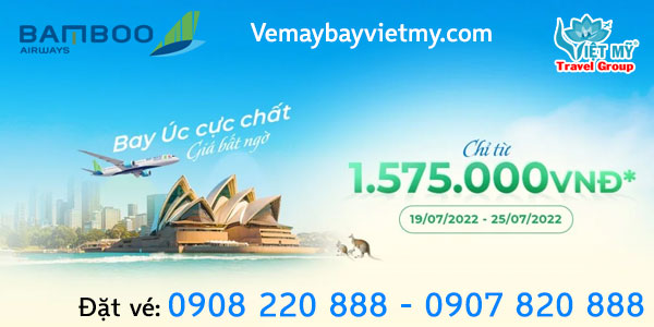 Bamboo ưu đãi vé máy bay đi Úc giá chỉ từ 1,575,000 VNĐ