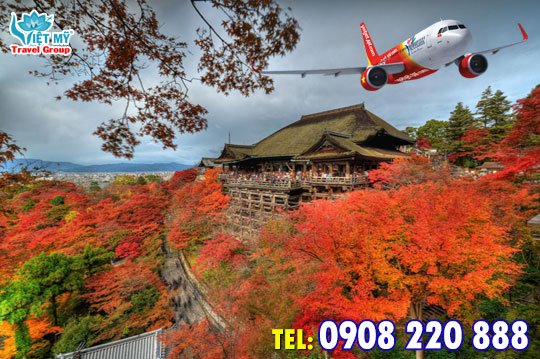 Mua vé máy bay từ Nội Bài đến Kansai hãng Vietjet