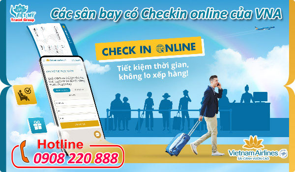 Các sân bay có Checkin online của Vietnam Airlines