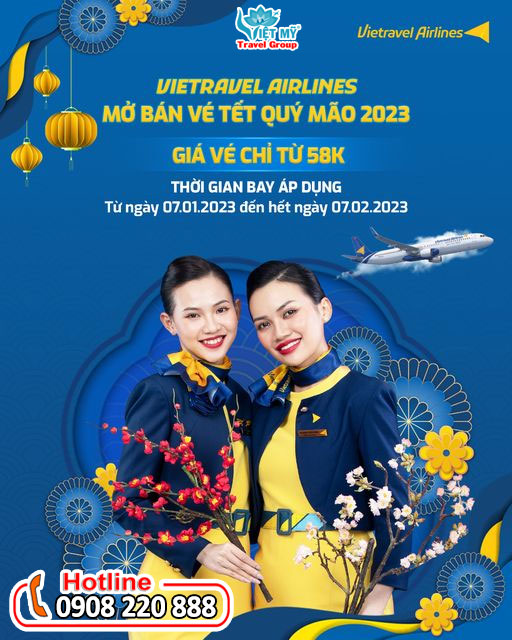 Vietravel Airlines mở bán vé Tết Quý Mão 2023