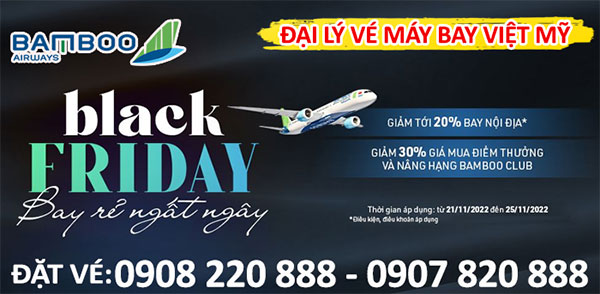 Bamboo Airways ưu đãi vé máy bay ngày Black Friday