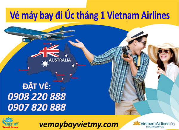 Vé máy bay đi Úc tháng 1 Vietnam Airlines