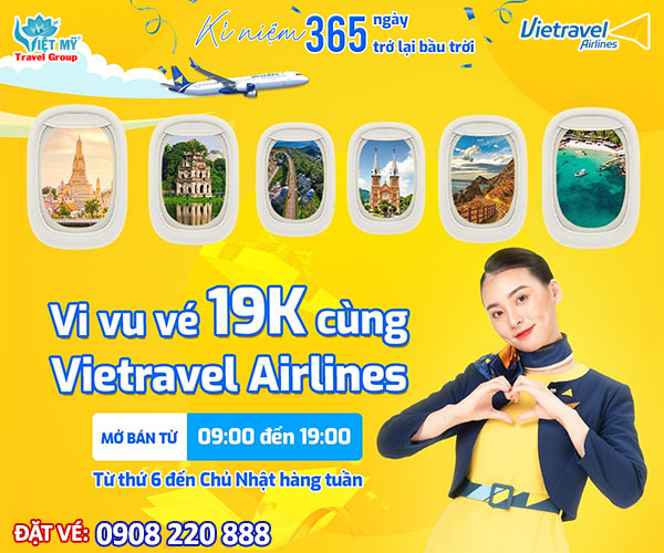 Vietravel Airlines ưu đãi vé máy bay giá chỉ từ 19K