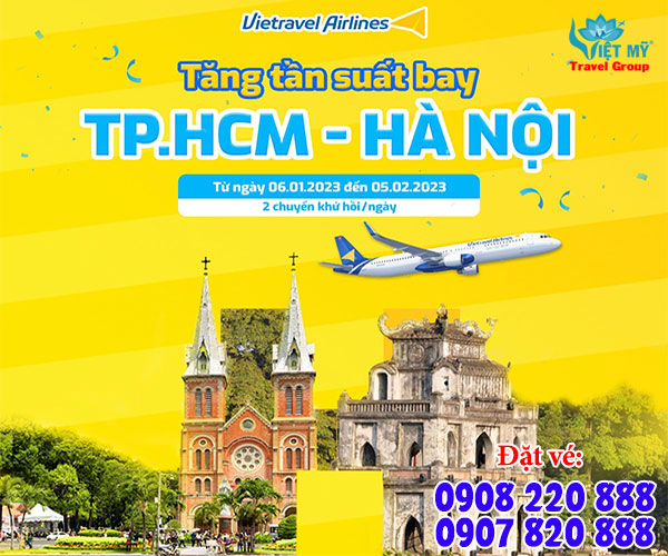 Vietravel Airlines tăng tần suất bay Tết giữa TP.HCM - Hà Nội