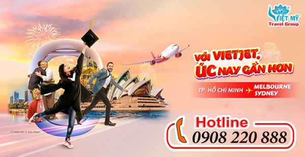 Mua vé máy bay ưu đãi từ Việt Nam đi Úc hãng Vietjet tại Việt Mỹ