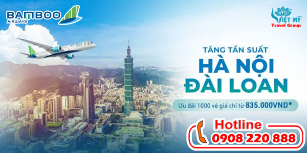 Bamboo Airways tăng tần suất bay đi Đài Loan