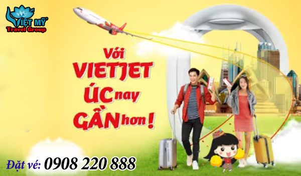 Việt Mỹ bán vé máy bay đi Úc hãng Vietjet