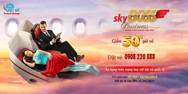 Vietjet Air giảm 50% giá vé hạng SkyBoss