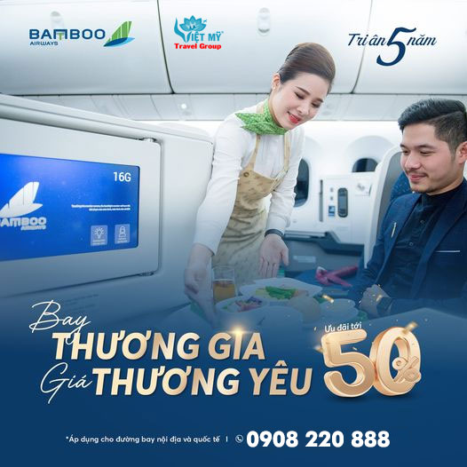 Bamboo Airways giảm tới 50% giá vé Thương gia