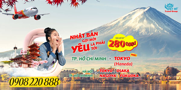 Vietjet Air ưu đãi vé bay đi Nhật Bản chỉ từ 280K