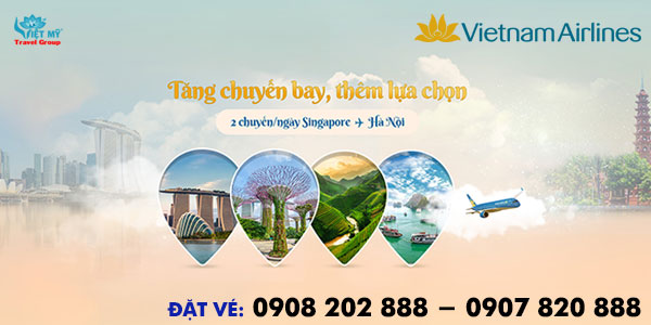 Vietnam Airlines tăng tần suất bay giữa Hà Nội và Singapore