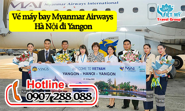 Vé máy bay Myanmar Airways Hà Nội đi Yangon