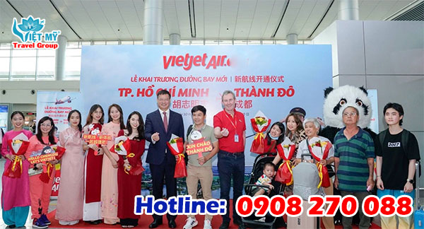 Vietjet khai trương đường bay TP.HCM - Thành Đô