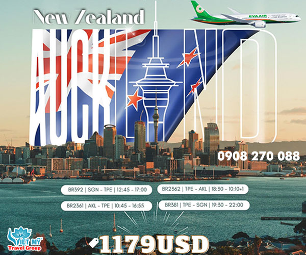 Eva Air ưu đãi vé máy bay khứ hồi đi Auckland