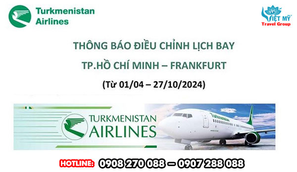 Turkmenistan Airlines điều chỉnh lịch bay đi Đức