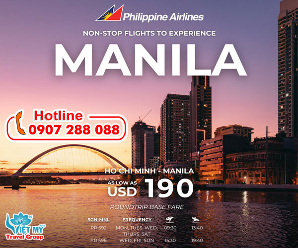 Philippine Airlines ưu đãi vé máy bay đi Manila