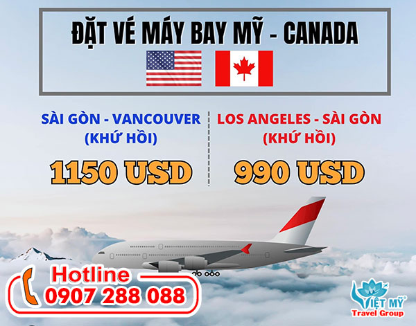 Đặt vé máy bay đi Mỹ Canada tại Việt Mỹ