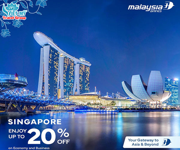 Đặt vé máy bay giảm đến 20% giá vé bay từ Việt Nam của Malaysia Airlines