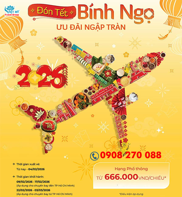 Vietnam Airlines ưu đãi vé máy bay Tết 2026