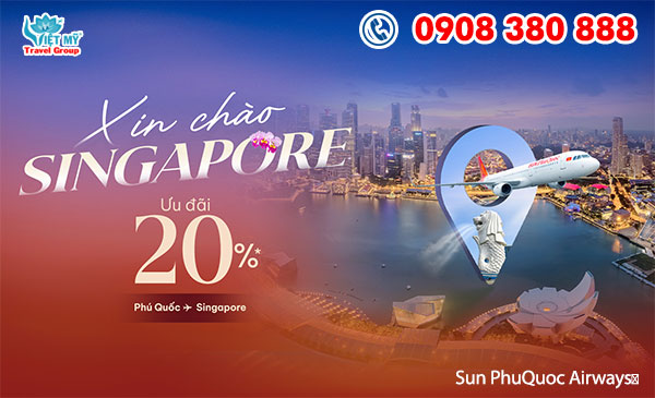 Sun PhuQuoc Airways﻿ ưu đãi vé Phú Quốc - Singapore