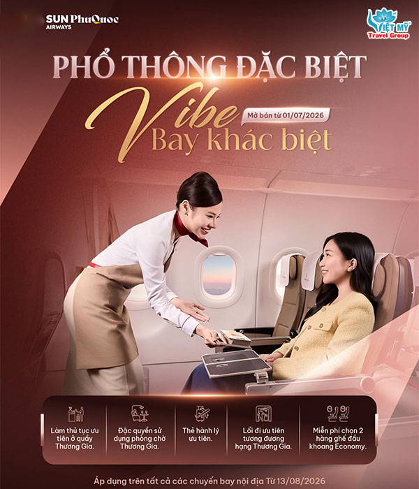 Sun PhuQuoc Airways mở bán vé hạng Phổ thông Đặc biệt