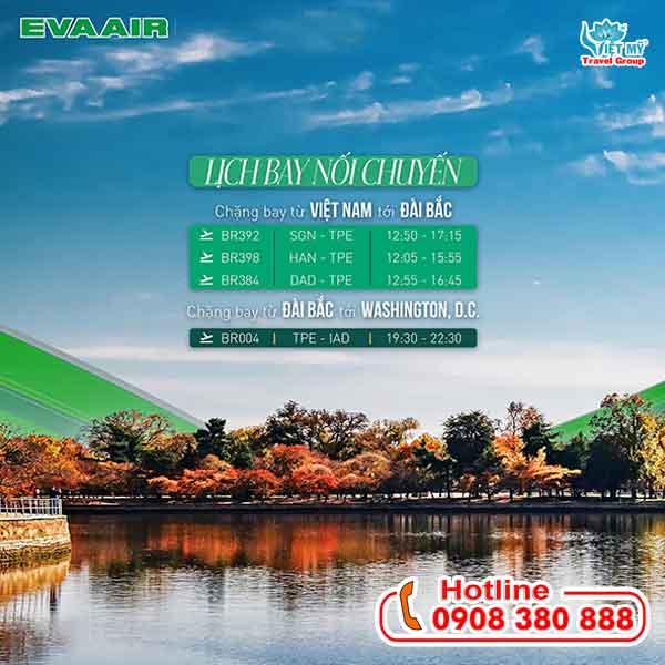 EVA Airways thông báo lịch bay đi Đài Bắc